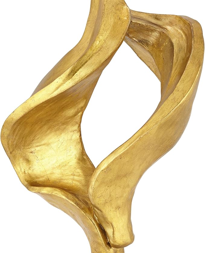Possini Euro Design Hera Modern Glam Luxury Table Lamp Decor 31" Tall Sculptural Gold Leaf White Fabric Drum Shade Marble Base for Living Room Bedroom House Bedside Nightstand Home Office Entryway