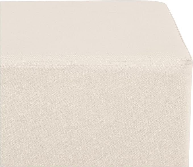 Seville Classics Cushioned Fabric Ottoman Hidden Storage Chest Footrest Chair, Padded Seat for Bedroom, Dorm, Loft, Living Room, Entryway, Hallway, Cork/Cream, 30" Bench