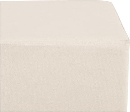 Seville Classics Cushioned Fabric Ottoman Hidden Storage Chest Footrest Chair, Padded Seat for Bedroom, Dorm, Loft, Living Room, Entryway, Hallway, Cork/Cream, 30" Bench