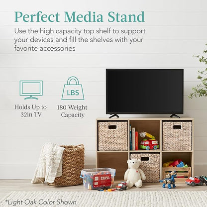 Best Choice Products 6-Cube Storage Organizer, 11in Shelf Opening, Bookcase, Display Shelf, Customizable w/ 3 Removable Back Panels – Whitewash