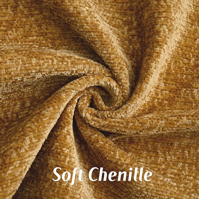 FUTEI Tobacco Chenille Throw Pillow Covers 18x18 Inch Set of 2,Soft Cozy Bound Edge Design Cushion Case,Home Decor for Couch Bed Living Room