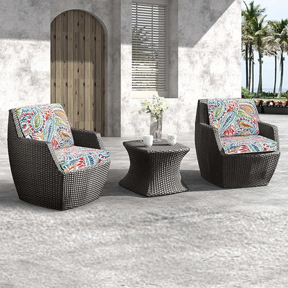 JMGBird Outdoor Chair Cushion Tufted Pillow, Deep Seat Outdoor Cushion Set 19"x19" Seat Cushions for Outdoor Furniture