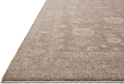 Loloi Chris Loves Julia Louisa Collection LOI-03 Taupe/Ivory 9'-6" x 9'-6", .38" Pile Height, Round Area Rug