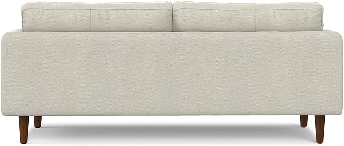 SIMPLIHOME Livingston 76-inch Wide Sofa in Cream White Woven-Blend Fabric, Handcrafted Loveseat Couch for Living Room or Family Room, Mid-Century Modern Style, Solid Wood Frame