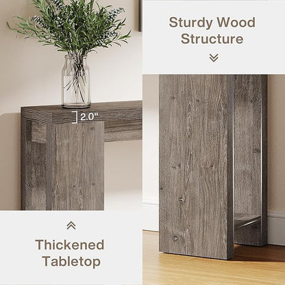 Tribesigns 70.9-Inch Long Console Table, Farmhouse Wooden Entryway Sofa Table Behind Couch, Narrow Entry Console for Living Room, Hallway, Entrance, Foyer, Grey