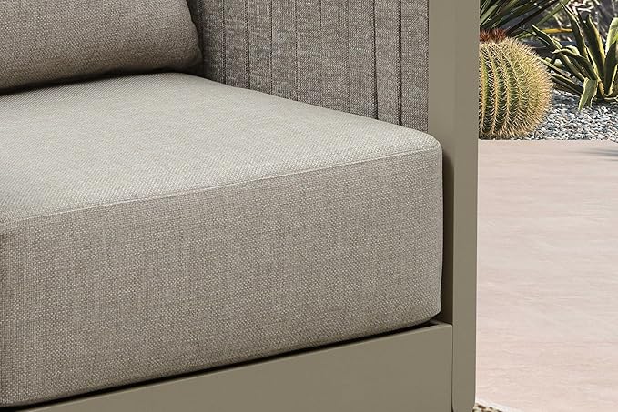 PURPLE LEAF Patio Furniture Set 8 Pieces Outdoor Conversation Sets PP Rope Patio Sofa with Cushions Manual Weaving Deep Seating Furniture for Porch Lawn Backyard Beige