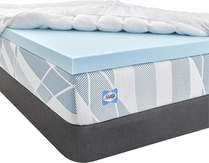 Sealy Dreamlife 3” Gel Memory Foam Full Mattress Topper with 1” Quilted Cooling Cover, SealyComfort Gel Foam, SealyCool Poly Blend Cover