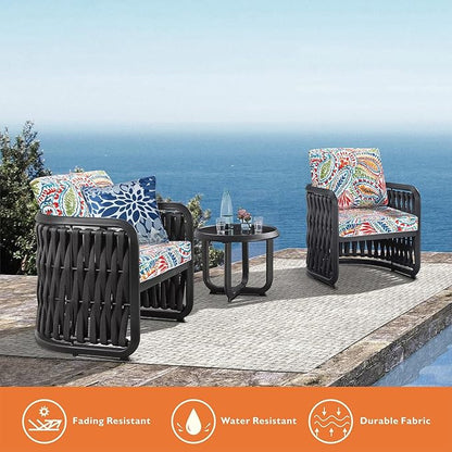 JMGBird Outdoor Chair Cushion Tufted Pillow, Deep Seat Outdoor Cushion Set 19"x19" Seat Cushions for Outdoor Furniture