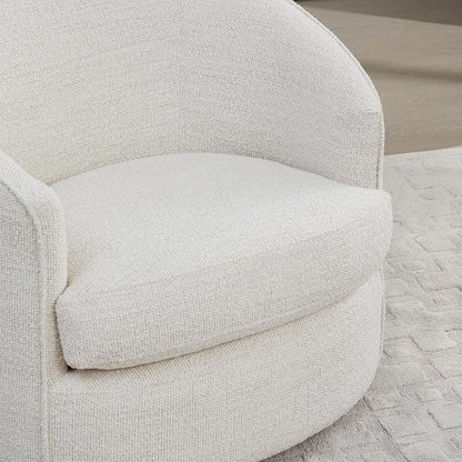 CHITA Swivel Barrel Chair, Modern Comfy FSC Certified Upholstered Boucle Accent Chair for Living Room, Fully Assembled, Cream