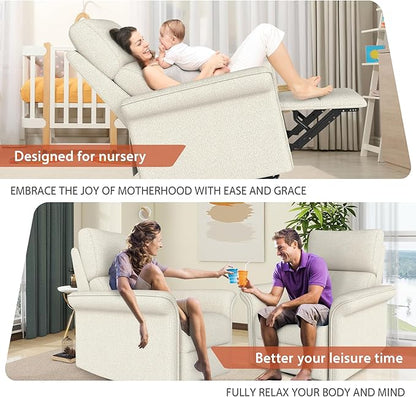 Recliner Chair, 270 Power Swivel Rocker Recliner Chair for Adults, Rocking Glider Recliners for Small Spaces, Glider Nursery Rocking Chairs for Home Theater Living Room Bedroom Nursery