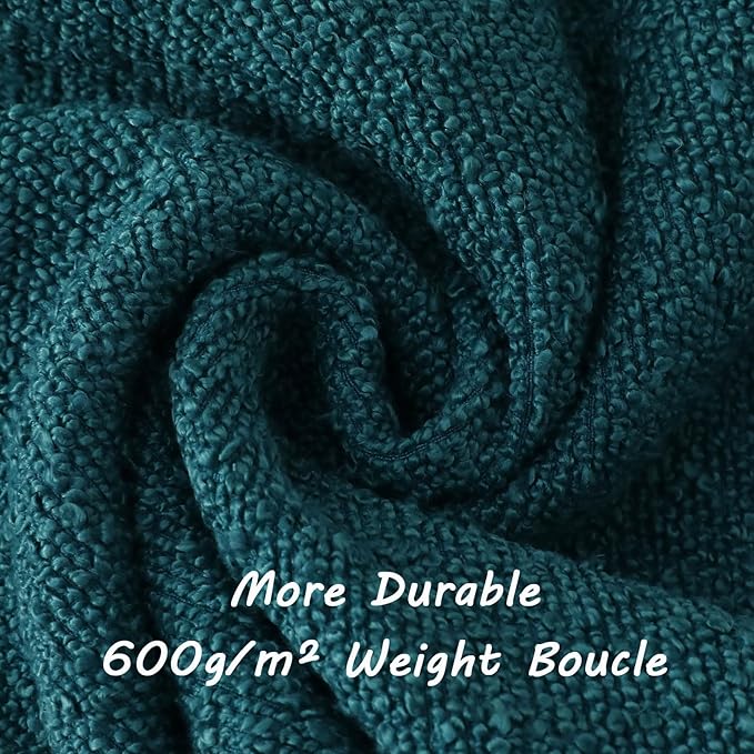 FUTEI Pack of 2 Teal Green Decorative Throw Pillow Covers 16x16 Inch Soft Cozy Solid Boucle Textured Cushion Case,Modern Home Decor for Couch Bed Living Room