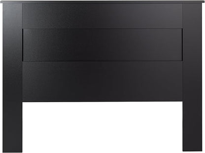 Prepac Stylish Flat Wood Panel Headboard for Queen Size Beds, Simplistic Wooden Queen Headboard 2.25" D x 64.5" W x 48" H, Black, BHFQ-1301-1