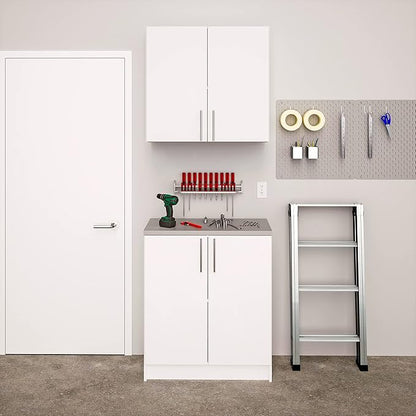 Prepac Elite 32" Storage Cabinet, White Storage Cabinet, Base Cabinet, Bathroom Cabinet with 1 Adjustable Shelf 18" D x 32" W x 36" H, WEB-3216
