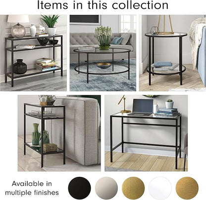 Henn&Hart 42" Wide Rectangular Console Table in Blackened Bronze, Entryway Table, Accent Table for Living Room, Hallway