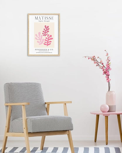 Matisse Wall Art Decor Set of 3,Abstract Matisse Wall Art Exhibition Posters,Unframed sage Pink wall art,Truly Quality Canvas Prints for 12x16in,Art Poster Decoration for Kitchen,