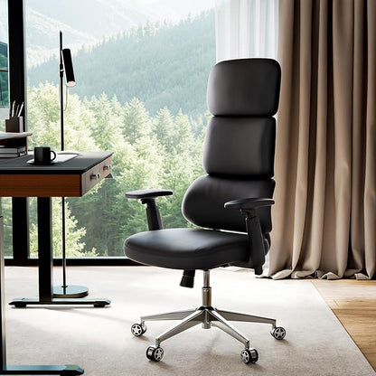 EUREKA ERGONOMIC Remi High Back Office Chair, PU Leather Office Chair with Wheels, Leather Desk Chair, Executive Office Chair Comfy for Home & Office, Black