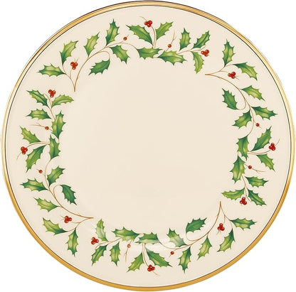 Lenox 897080 Holiday Dinnerware Dinner Plates, Set of 4, Red & Green, Christmas, Hosting