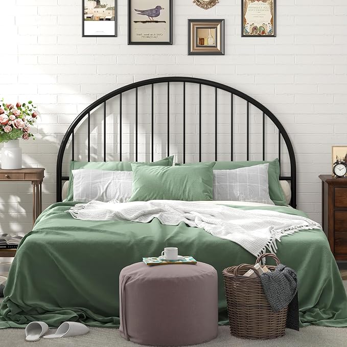 Weehom Metal Headboard Queen Size, Wrought Iron Headboard for Bed, Black Metal Head Board with Height Adjustable, Farmhouse HeadBoard Queen Only