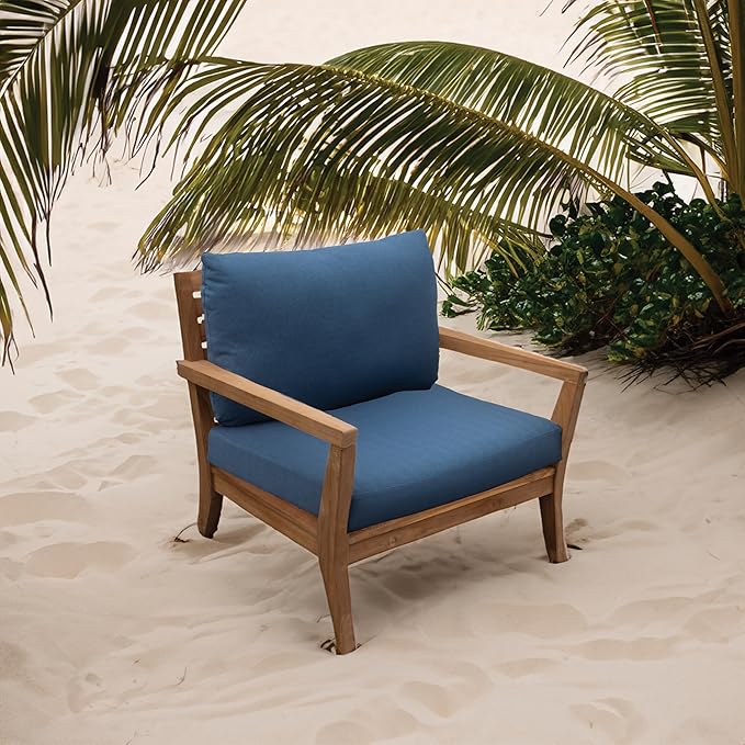 Tommy Bahama Deep Seating Lounge Cushion, 24" X 26" X 4", Bamboo Bay Cobalt