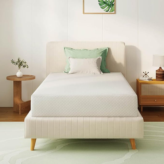 Twin XL Mattress 12 Inch Green Tea Memory Foam Mattress for Cool Sleep & Pressure Relief, Medium Feel Support,Fiberglass Free, Bed in a Box, Removable Washable Cover, CertiPUR-US Certified