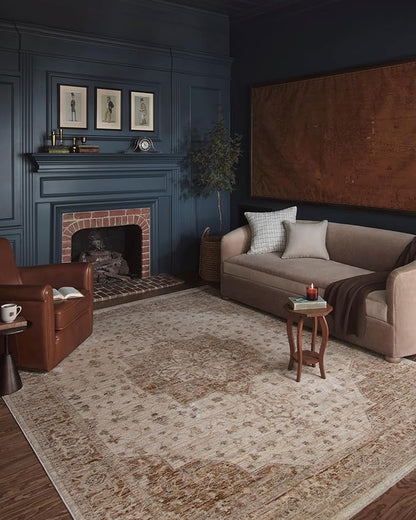 Loloi Magnolia Home by Joanna Gaines Junie Collection JUE-04 Natural/Clay 9'-6" x 13', .38" Pile Height, Area Rug