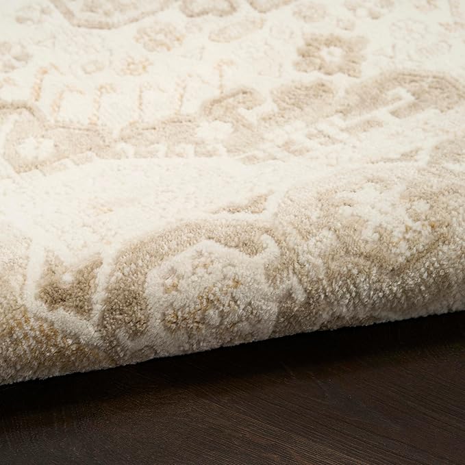 Nourison Home Pardis Ivory Beige 5'3" x 7' Area Rug - Easy Clean, Non Shedding, Bed Room, Living Room, Dining Room, Kitchen (5' x 7')