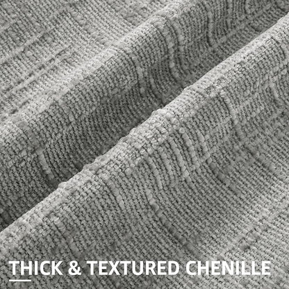 decorUhome Neutral Grey Chenille Throw Pillow Covers 24x24 Set of 2 Thick Textured Slubby Couch Pillow Covers Farmhouse Accent Modern Neutral Decorative Pillow Cases for Bed Sofa Living Room