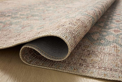 Loloi Angela Rose Aubrey Collection AUB-02 Aqua/Sand 2'-6" x 7'-6", .19" Pile Height, Runner Rug