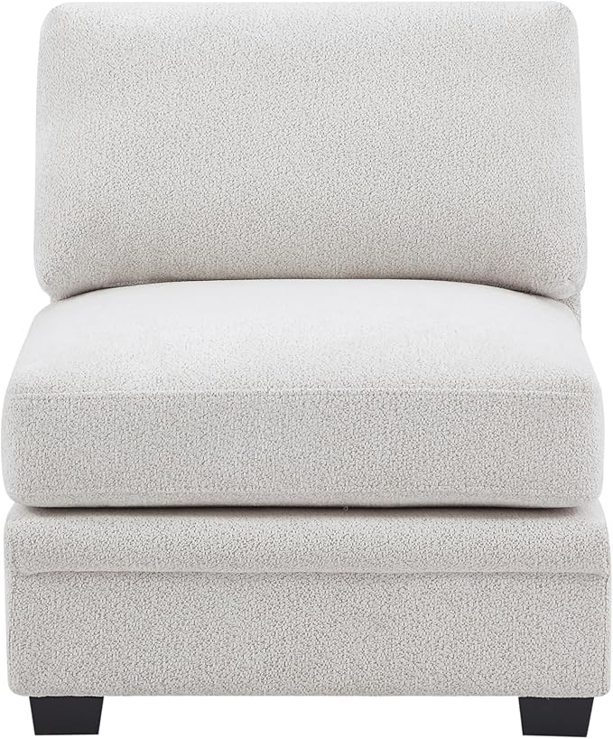 Christopher Knight Home Zery 7-Piece U-Shape Lounge Sofa Couch with Ottomans, Modern Modular Sectional Sofa Set with Pillow Back for Living Room, Chenille Upholstered Cloud Couch with Deep Seat,Beige