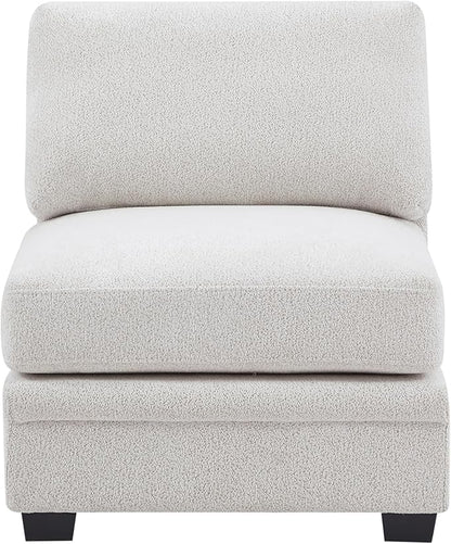 Christopher Knight Home Zery 7-Piece U-Shape Lounge Sofa Couch with Ottomans, Modern Modular Sectional Sofa Set with Pillow Back for Living Room, Chenille Upholstered Cloud Couch with Deep Seat,Beige