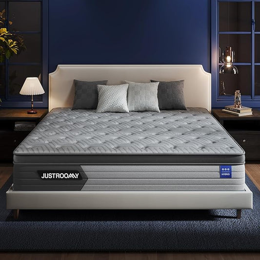 Firm King Size Mattress 12 Inch Hybrid King Mattress with Gel Memory Foam-Cooling Ice Silk Top, Support&Back Pain Relief, Individual Pocket Spring, CertiPUR-US Certified Mattress in a Box