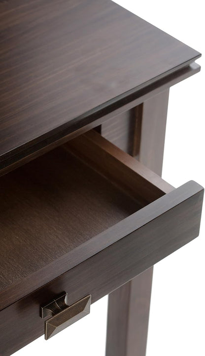 SIMPLIHOME Artisan Console Table - 46 Inch Wide Solid Wood Sofa Table in Natural Aged Brown, Transitional Storage Table for Entryway or Living Room with 2 Drawers and Clean Angle-Edged Top