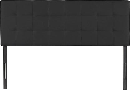 Naomi Home Jessenia Queen Headboard – Adjustable Linen Upholstered Tufted Panel, Soft Padded Surface, Wall-Mount/Bed Frame Mount – Dark Gray