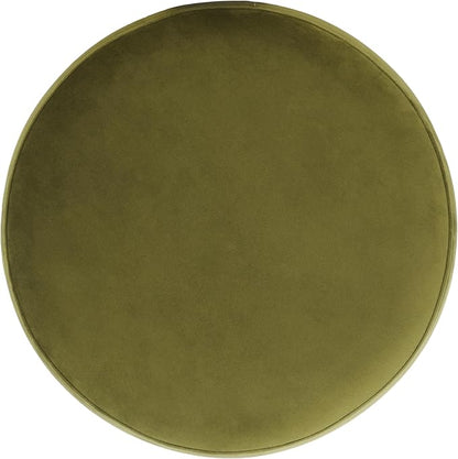 SAFAVIEH Couture Collection Elsworth Olive Green Velvet/Brass Ottoman Foot Stool (Fully Assembled)