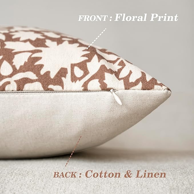 Foindtower Set of 2 Decorative Long Body Lumbar Throw Pillow Covers Accent Farmhouse Cushion Covers Boho Pillowcase for Couch Sofa Bedroom Living Room Home Decor,14×36 Inch,Light Orange Brown