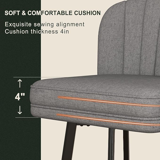 Swivel Counter Height Bar Stools Set of 3, 30'' Modern Barstools with Backs and Metal Legs, Upholstered Bar Chairs,Mid-Gray,Fabric Stools for Kitchen Island Chairs