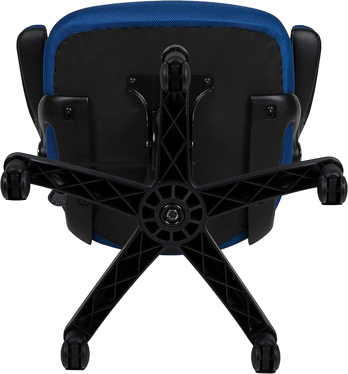 Flash Furniture Porter High-Back Swivel Office Chair with Adjustable Lumbar Support and Seat Height, Ergonomic Mesh Desk Chair with Flip-Up Armrests, Blue/Black