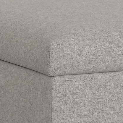 SIMPLIHOME Rebecca 36 inch Wide Contemporary Square Mid Century Coffee Table Storage Ottoman with Lift Up Lid in Cloud Grey Polyester Linen, Assembled, For the Living Room, Entryway and Family Room