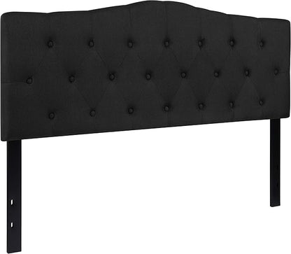 BizChair Tufted Upholstered Queen Size Headboard in Black Fabric