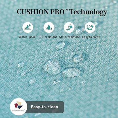 Patio Furniture Set Outdoor Furniture Brown Wicker Rattan Patio Conversation Sets with Cushion Outside Sofa Set,7 Pieces with Firepit Table,9 Seats,Blue