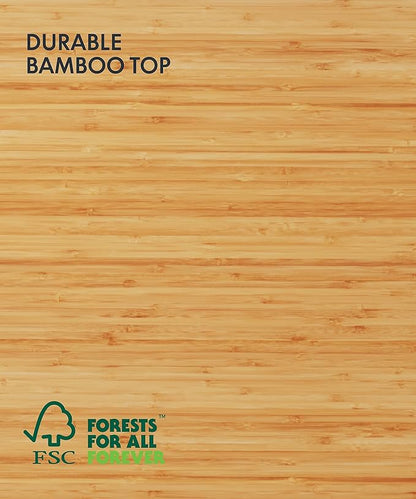 FlexiSpot E6 Bamboo 3-Stage Dual Motor 72 x 30 Electric Standing Desk Sit Stand Up Desk, Holds 220 lbs, Adjustable Height w/ Memory Presets, Solid Bamboo Desktop & White Frame, Ships in 2 Boxes