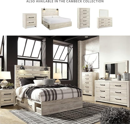 Signature Design by Ashley Cambeck Industrial 5 Drawer Chest with Safety Stop, Whitewash