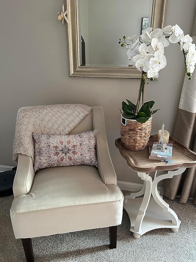 Mid Century Modern Accent Chair Wingback Living Room Chair Comfy Upholstered Scooped Armchair Fabric Side Chair with Wood Legs for Small Space, Bedroom, Apartment, Office, Waiting Room (Light Gray)