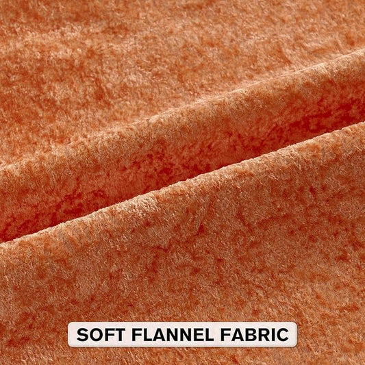 FUTEI Orange Flannel Throw Pillow Covers 12x20 Inch Set of 2,Soft Dimensional Textured Lumbar Pillow Cases,Modern Home Decor for Couch Living Room