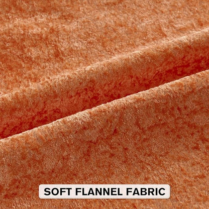 FUTEI Orange Flannel Throw Pillow Covers 26x26 Inch Set of 2,Soft Dimensional Textured Euro Pillow Shams,Modern Home Decor for Couch Living Room