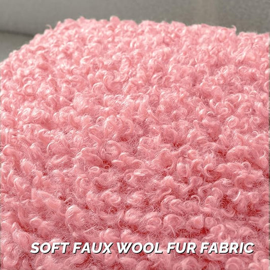 FUTEI Pink Decorative Throw Pillow Covers 20x20 Inch Set of 2,Soft Fluffy Faux Wool Fur Boucle Textured Cushion Case,Modern Home Decor for Couch Bed Living Room Office