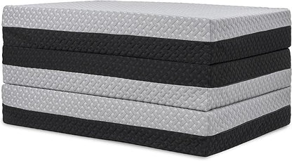 Milliard Dual Sided Premium Tri Folding Mattress, Memory Foam Foldable Mattress with Waterproof Washable Cover + Bonus Eye Mask Included
