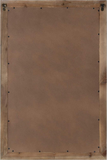Kate and Laurel Shivani Boho Wall Mirror, 24 x 36, Rustic Brown, Farmhouse Wall Decor with Ornate Detailing