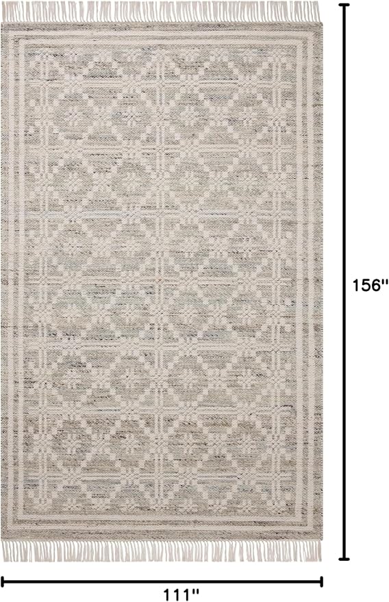 Loloi Angela Rose Rivers Collection RIV-02 Lagoon/Ivory 9'-3" x 13' Reversible Area Rug