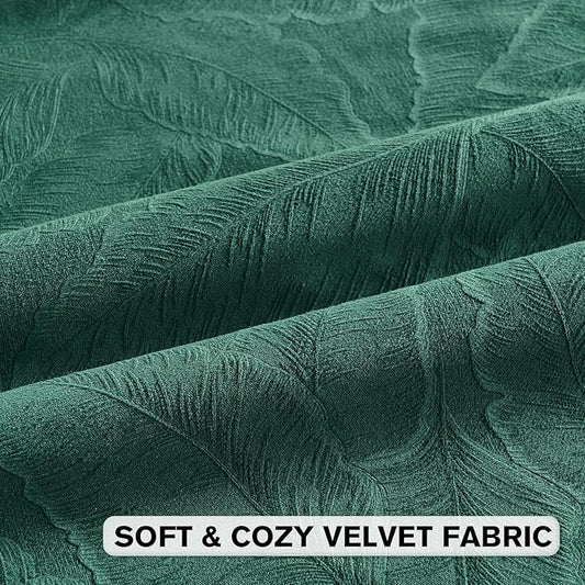 FUTEI Christmas Dark Green Velvet Throw Pillow Covers 20x20 Inch Set of 2,Soft Embossed Leaf-Relief Textured Cushion Cases,Natural Home Decor for Couch Living Room